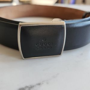 Mens black leather belt